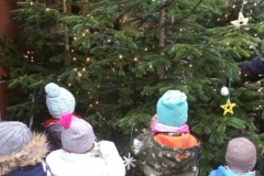 Weihnachtsbaum schmücken mit den Rübenzwergen